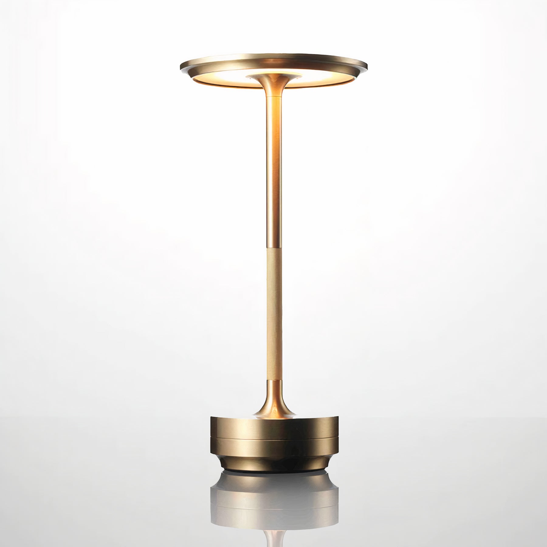 Cordless Rechargeable LED Touch Table Lamp with Knurled Metal Base