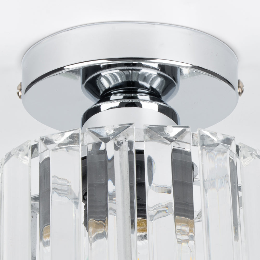 Crystal Flush Mount Ceiling Light with Metal Frame