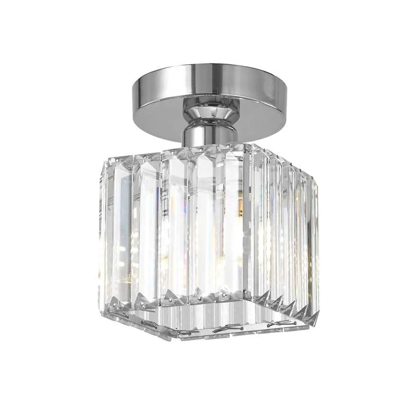 Crystal Flush Mount Ceiling Light with Metal Frame