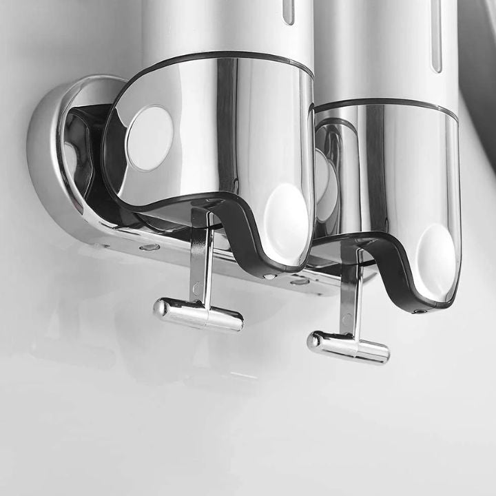 Shower Dispenser Wall Mount Stainless Steel Shampoo Conditioner Body Wash 500 ml Bottles