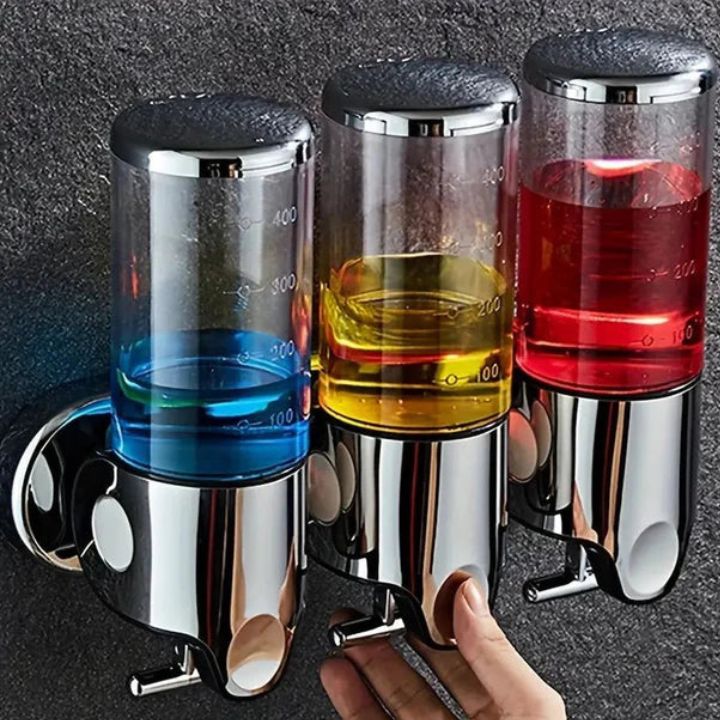 Wall Mounted Soap Dispenser Stainless Steel 500 ml Shower Shampoo Body Wash Pump
