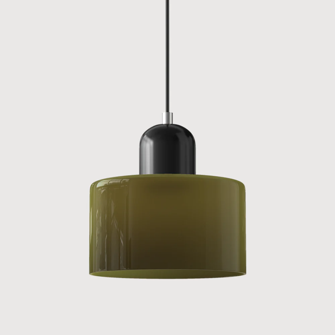 Fabric Drum Pendant Light with Metal Ceiling Mount