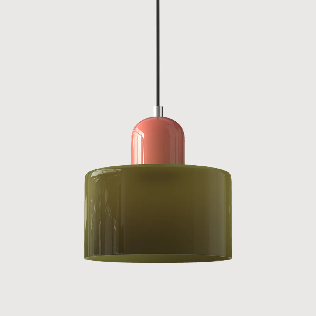 Fabric Drum Pendant Light with Metal Ceiling Mount
