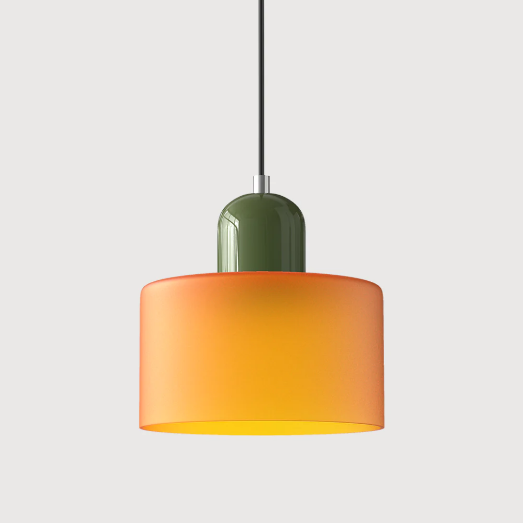 Fabric Drum Pendant Light with Metal Ceiling Mount