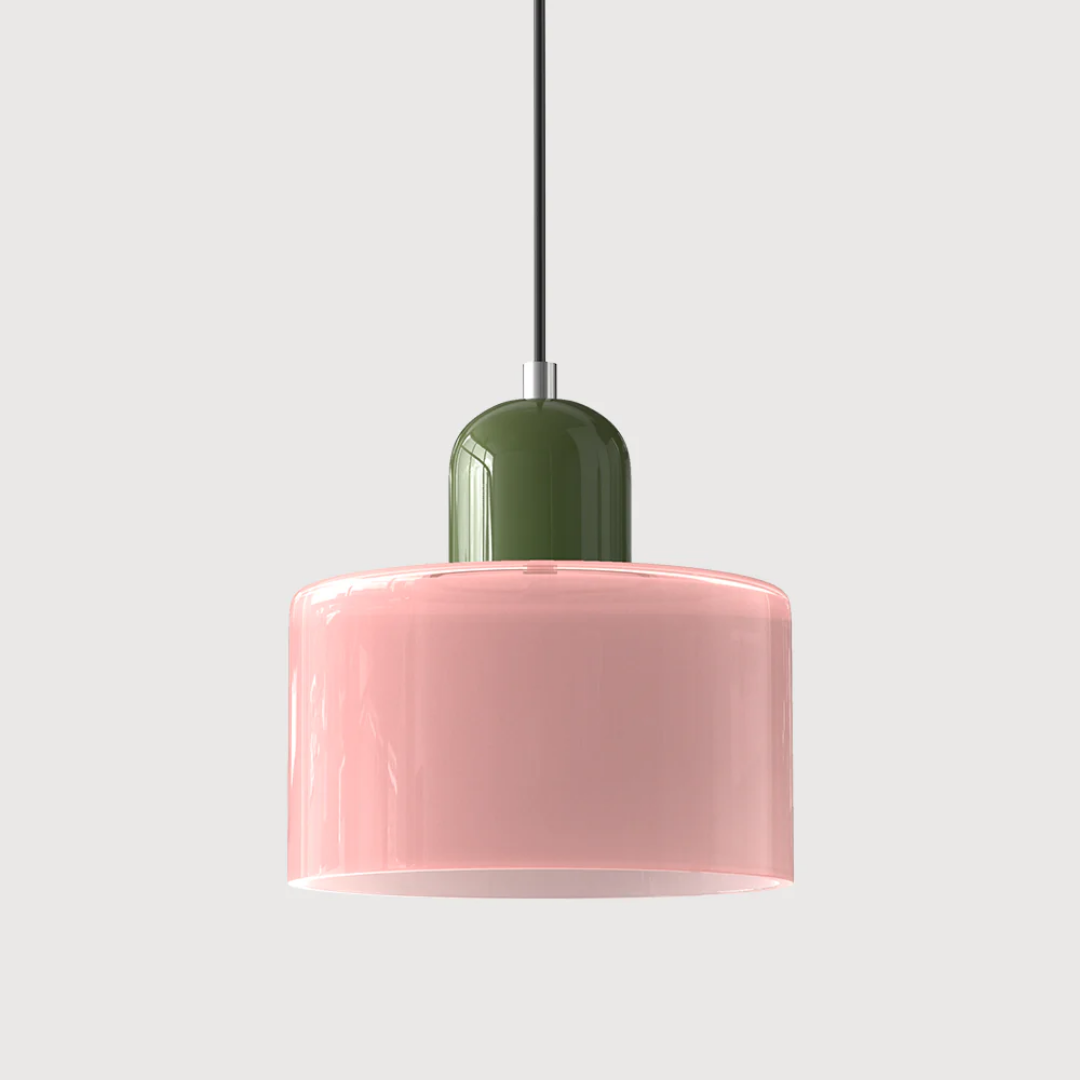 Fabric Drum Pendant Light with Metal Ceiling Mount