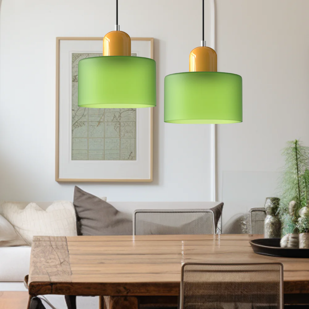 Fabric Drum Pendant Light with Metal Ceiling Mount