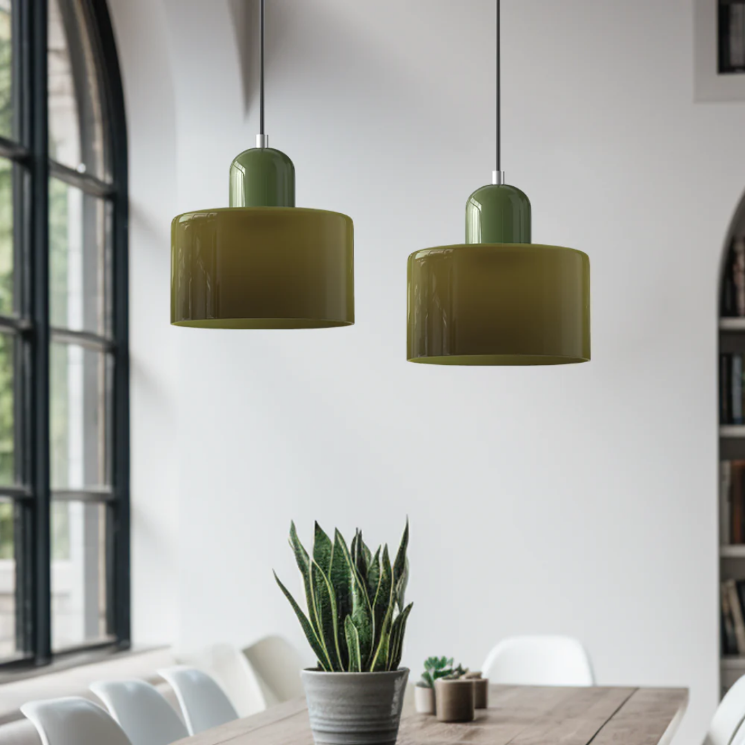 Fabric Drum Pendant Light with Metal Ceiling Mount