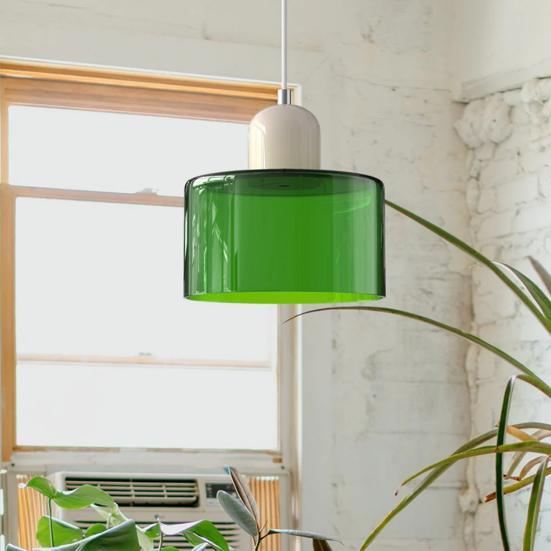 Fabric Drum Pendant Light with Metal Ceiling Mount