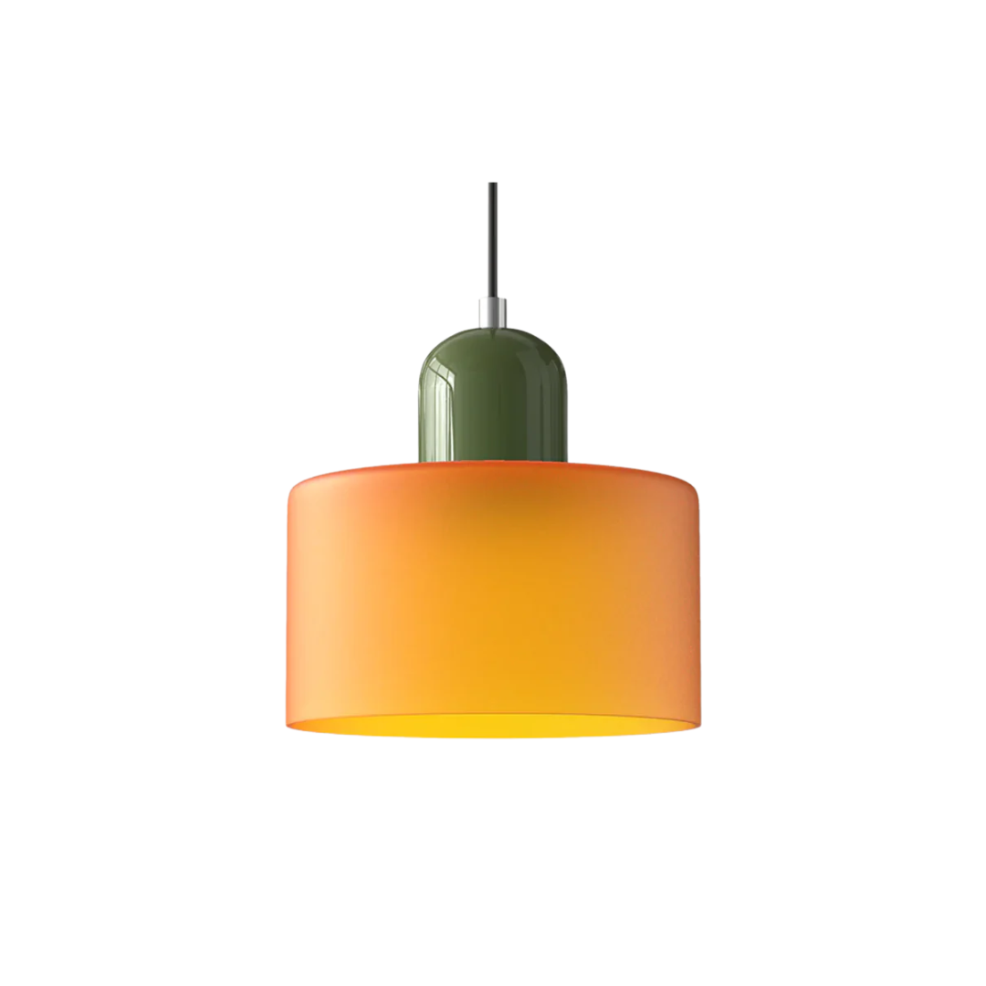 Fabric Drum Pendant Light with Metal Ceiling Mount