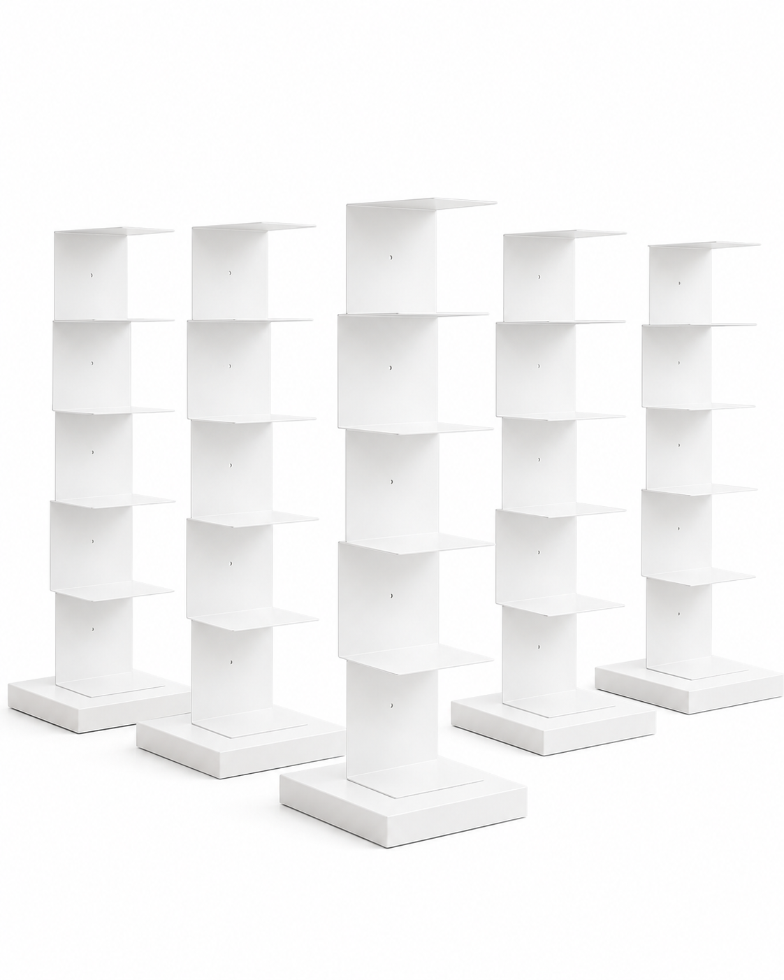 Vertical Metal Bookcase Freestanding Book Tower Bookshelf