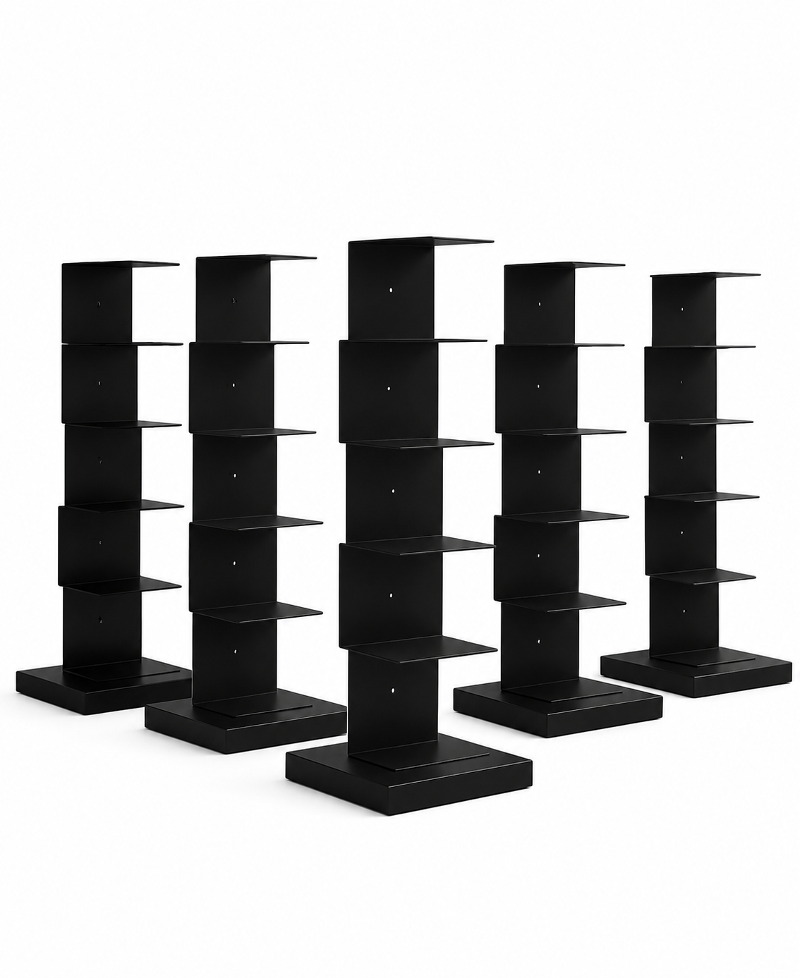 Vertical Metal Bookcase Freestanding Book Tower Bookshelf