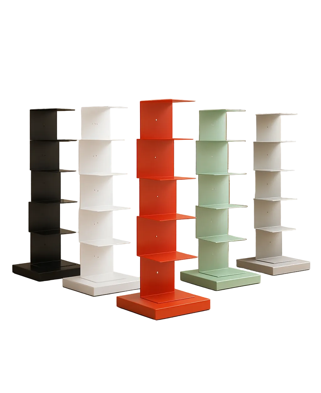 Vertical Metal Bookcase Freestanding Book Tower Bookshelf