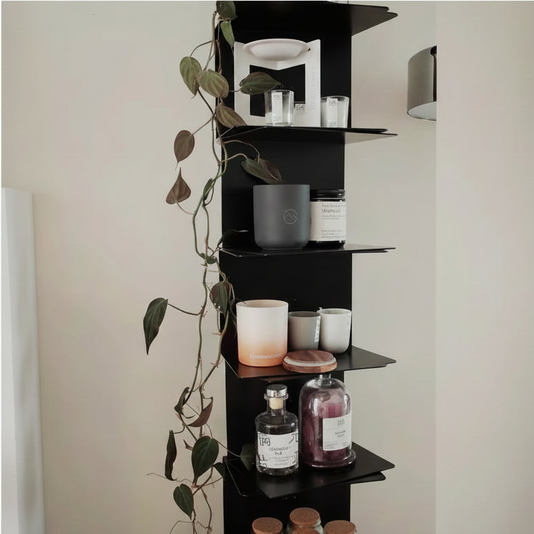 Vertical Metal Bookcase Freestanding Book Tower Bookshelf