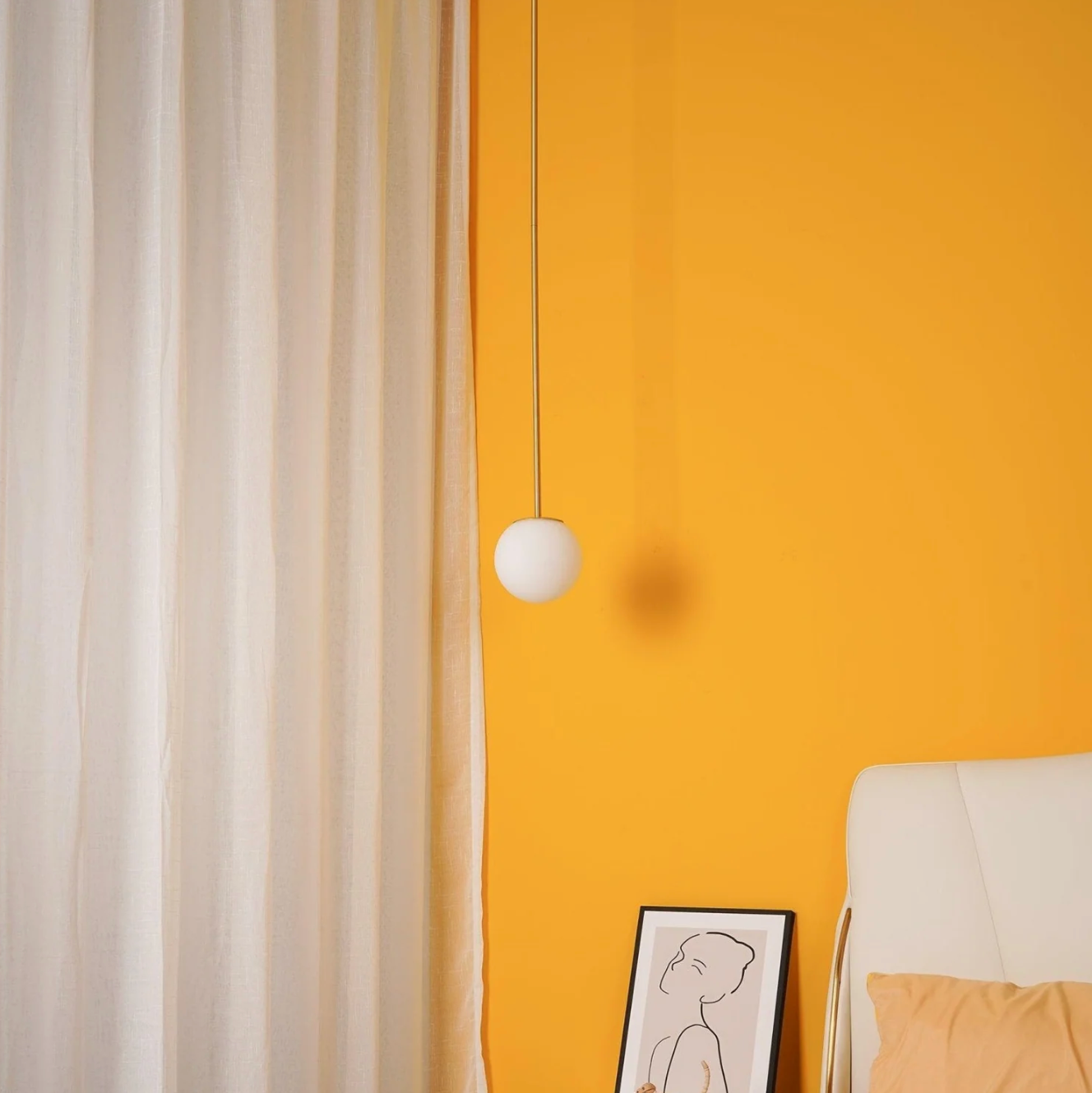 Frosted Glass Globe Pendant Light