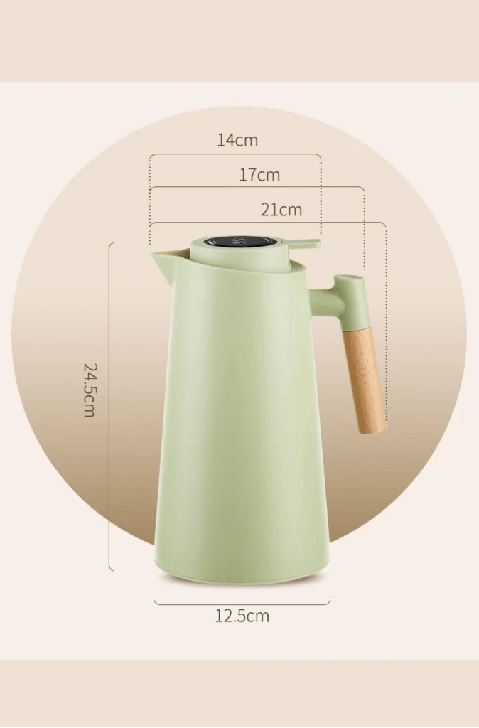 Glass Beverage Jug with Wooden Handle and Lid