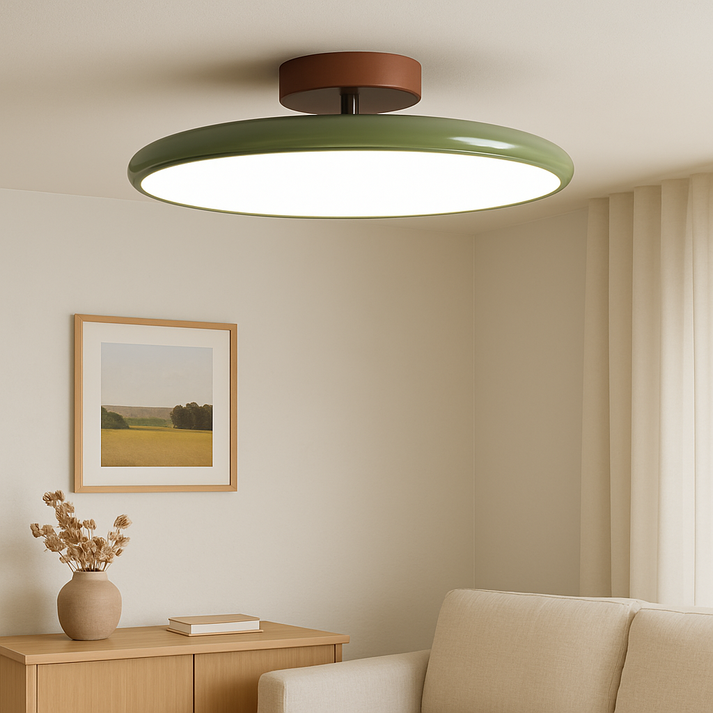 Glass Flush Mount Ceiling Light with Metal Canopy