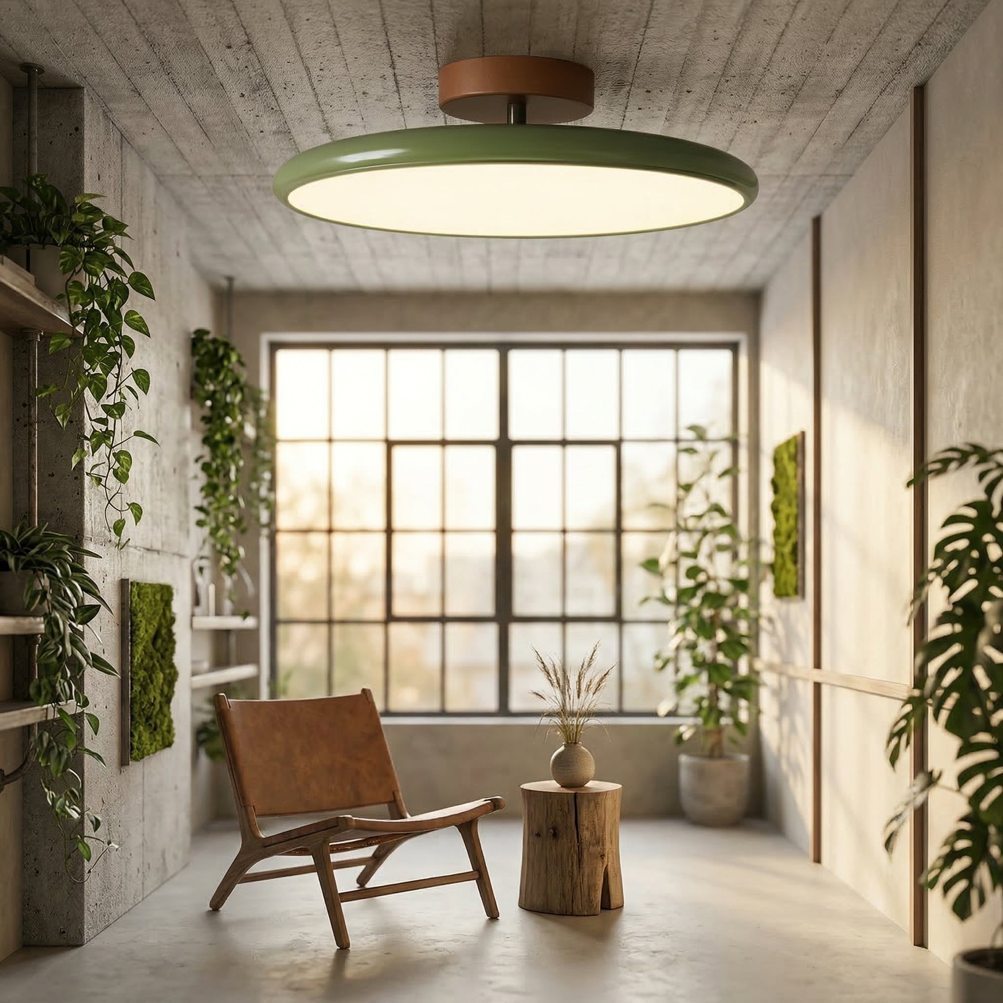 Glass Flush Mount Ceiling Light with Metal Canopy