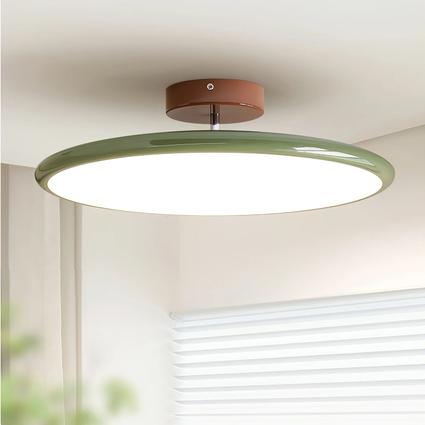 Glass Flush Mount Ceiling Light with Metal Canopy