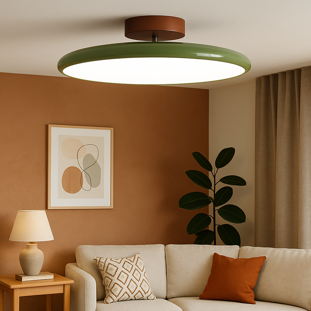 Glass Flush Mount Ceiling Light with Metal Canopy