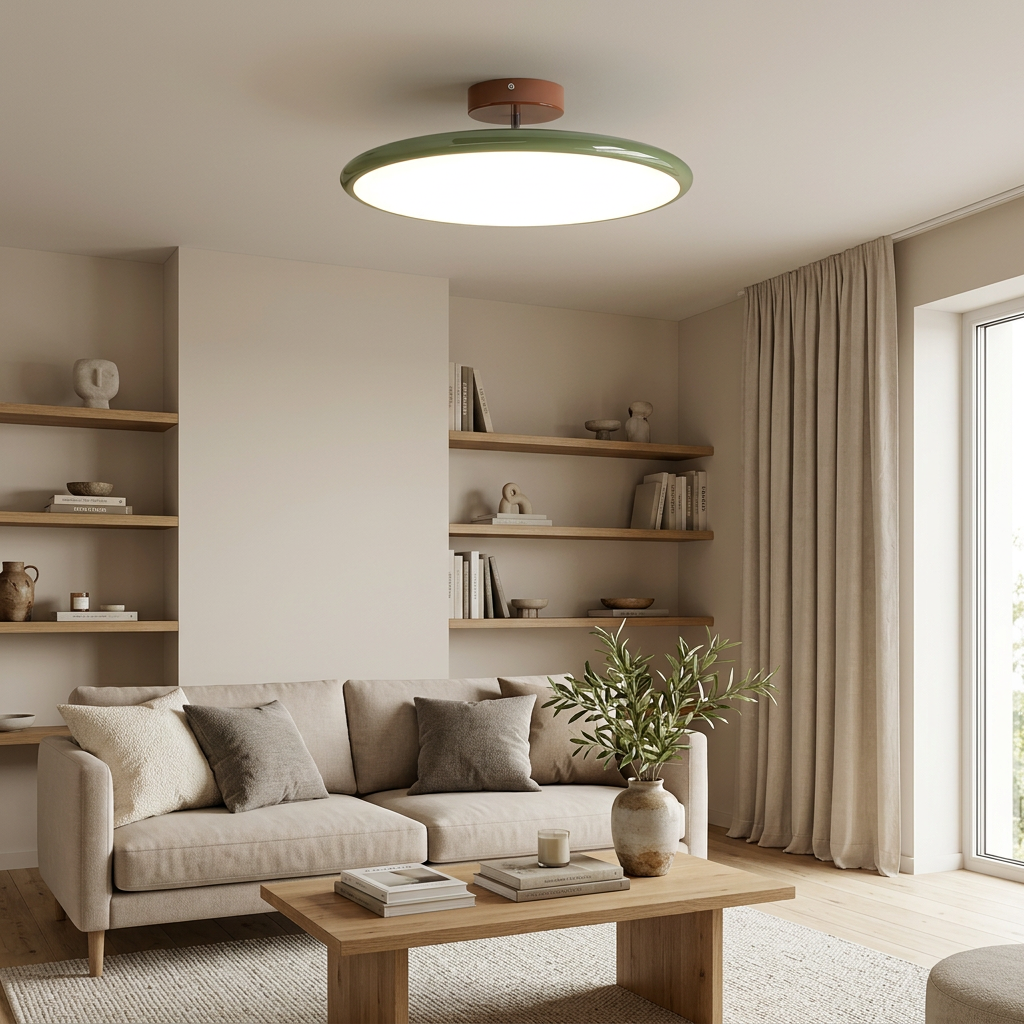 Glass Flush Mount Ceiling Light with Metal Canopy
