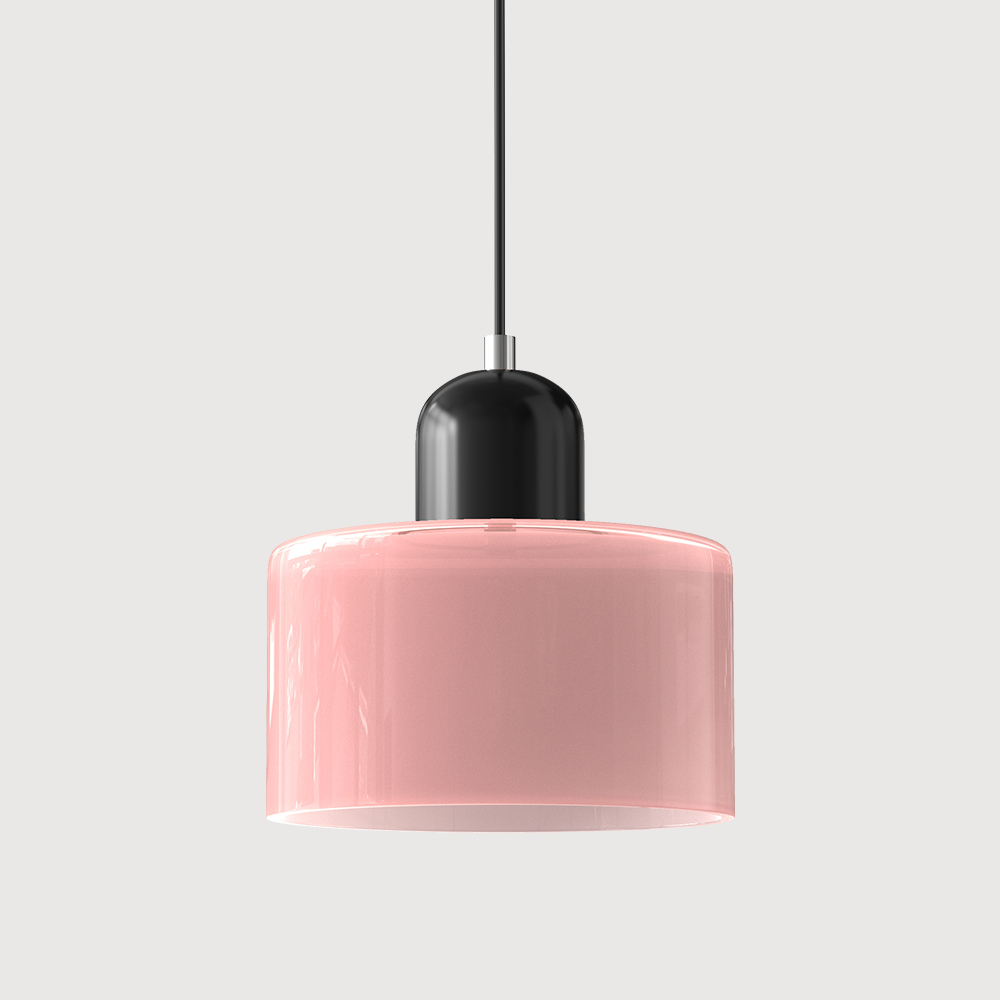 Glass Pendant Light Hanging Ceiling Lamp Cylinder Shade