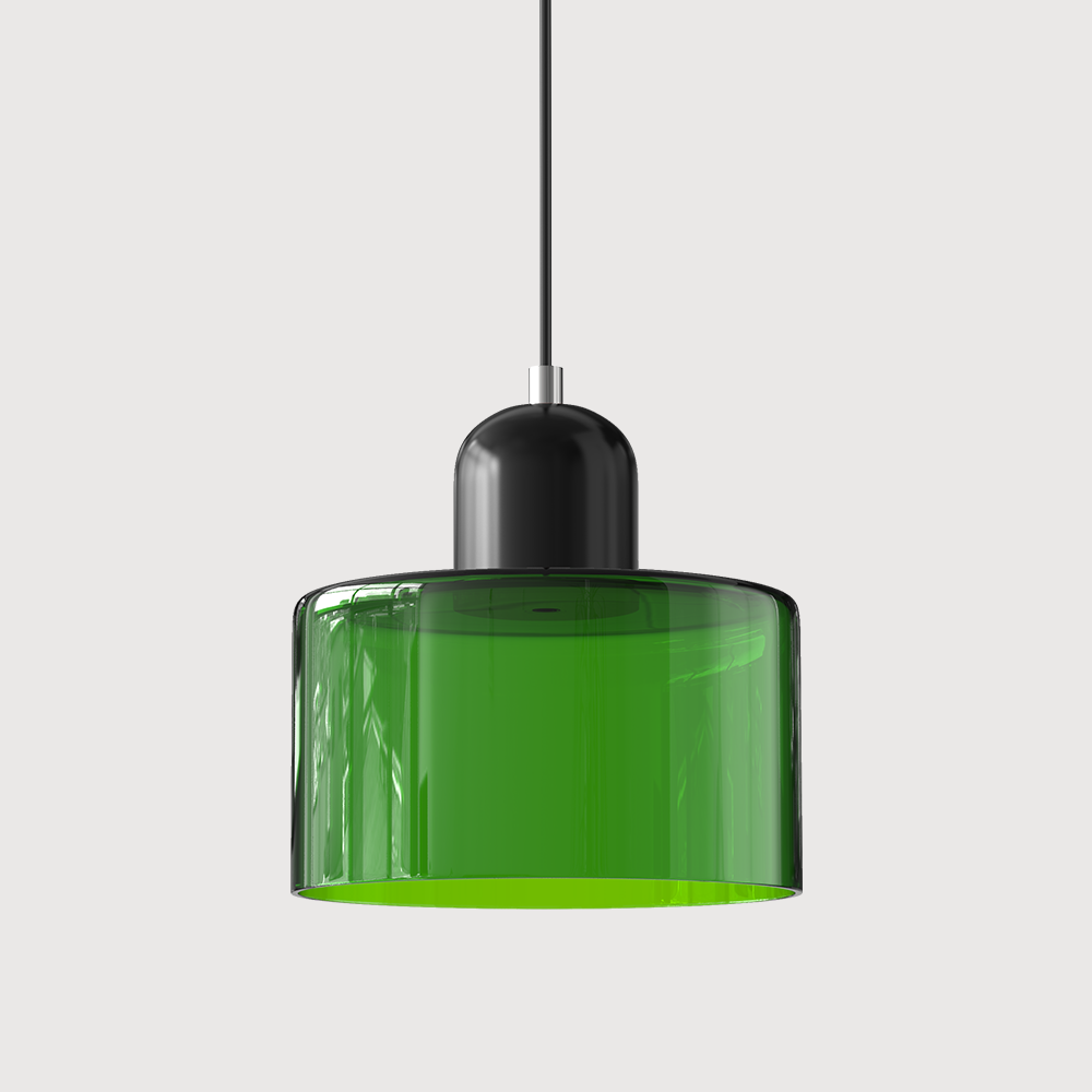 Glass Pendant Light Hanging Ceiling Lamp Cylinder Shade