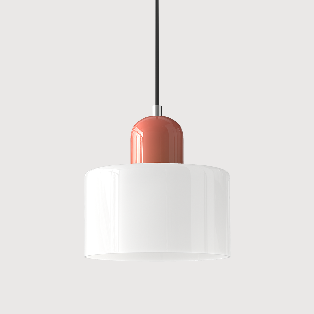 Glass Pendant Light Hanging Ceiling Lamp Cylinder Shade
