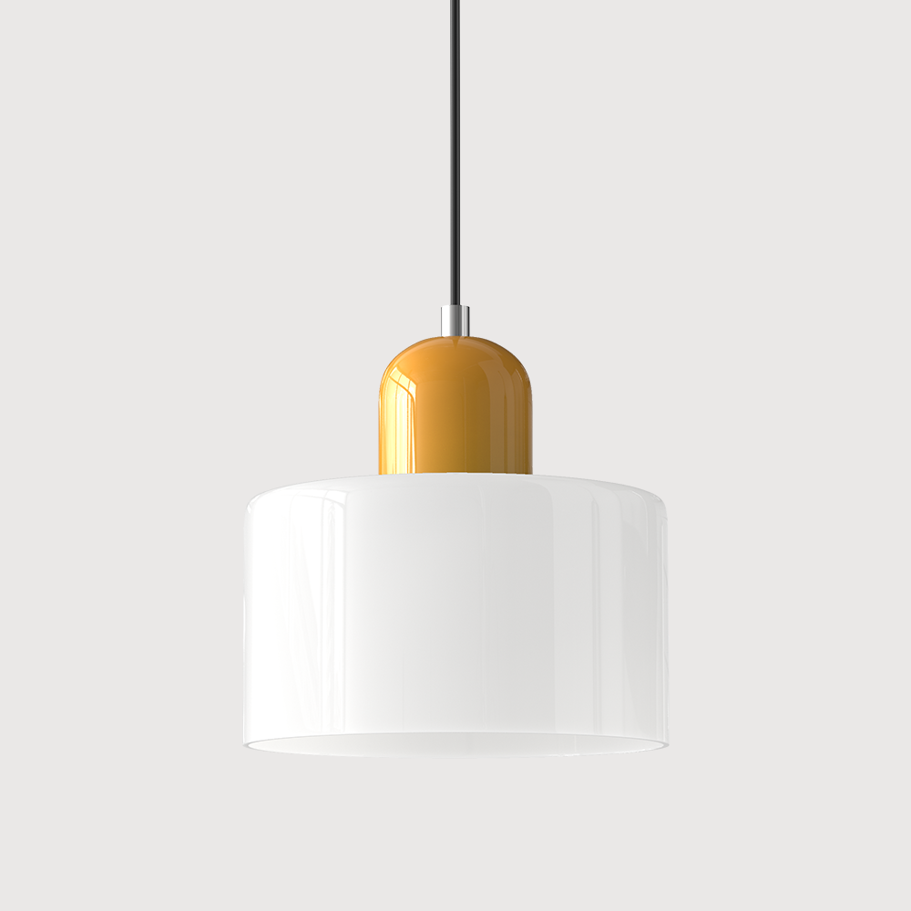 Glass Pendant Light Hanging Ceiling Lamp Cylinder Shade