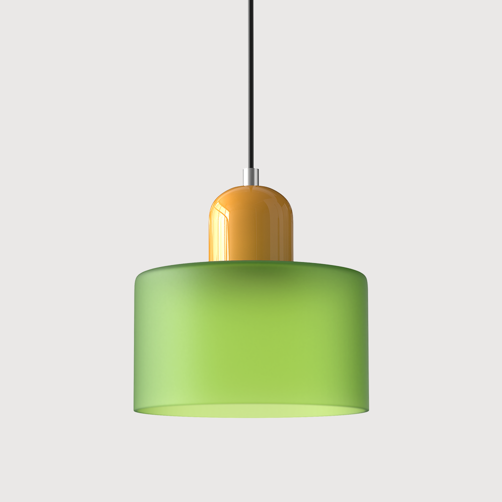 Glass Pendant Light Hanging Ceiling Lamp Cylinder Shade