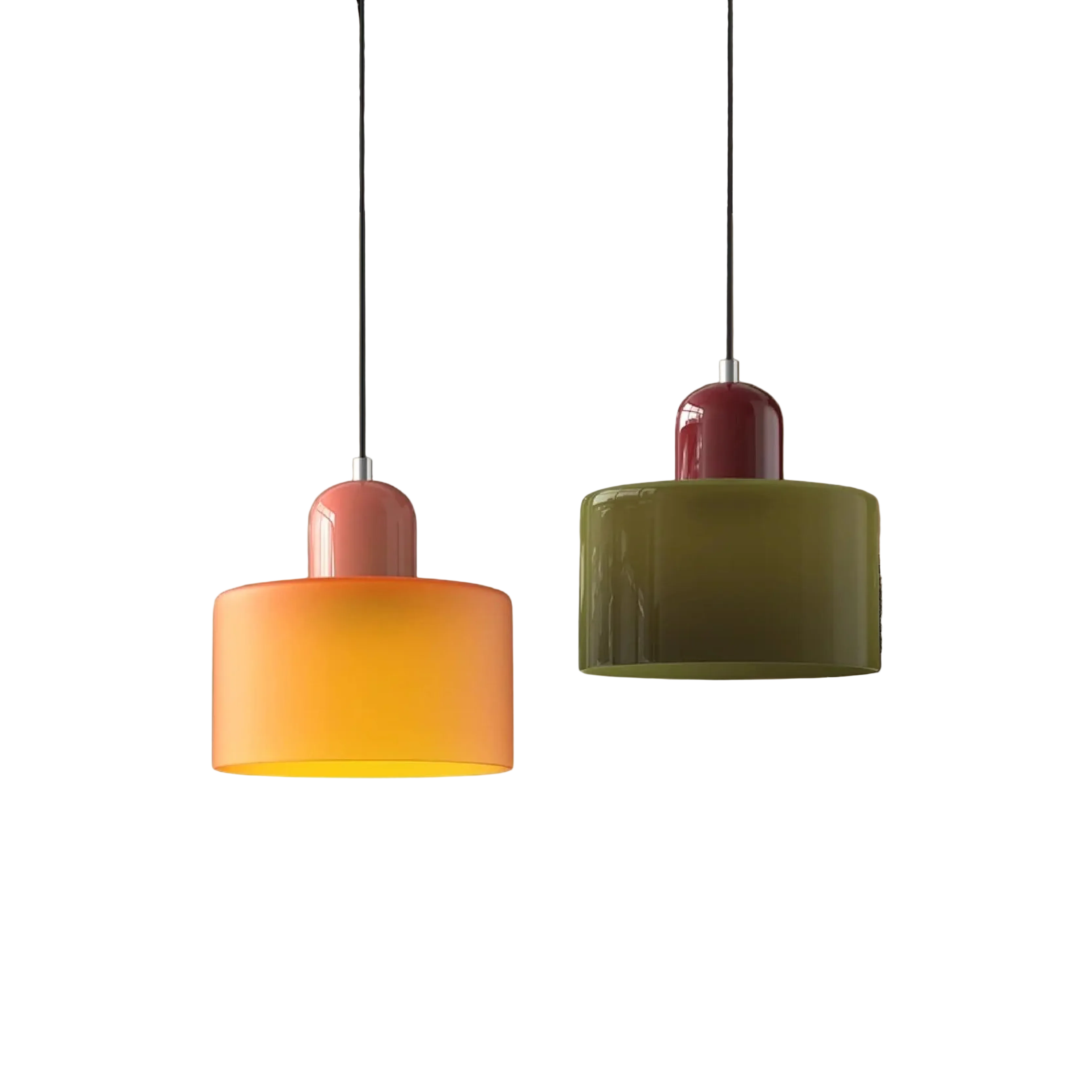 Glass Pendant Light Hanging Ceiling Lamp Cylinder Shade