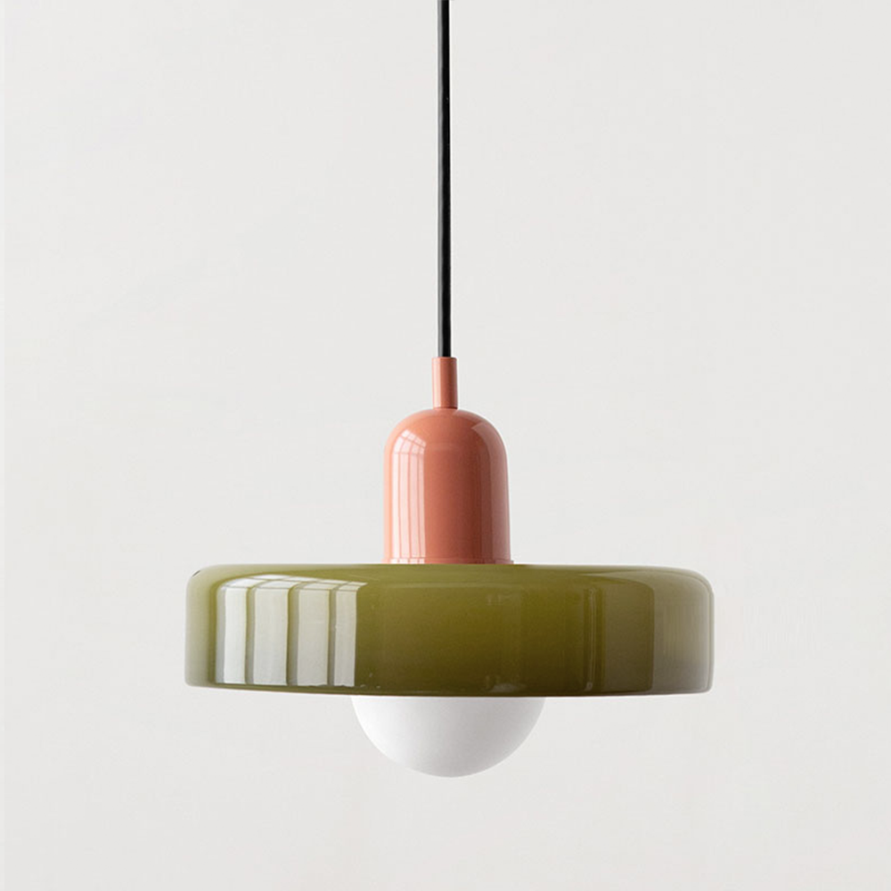 Glass Pendant Light with Metal Fixture