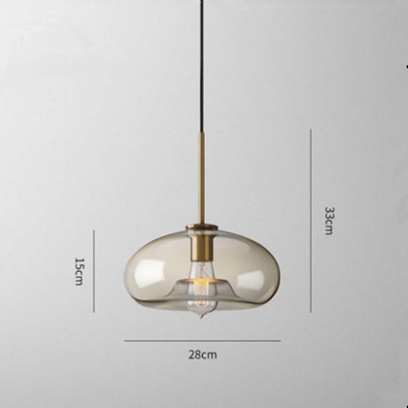 Glass Pendant Light with Metal Fixture