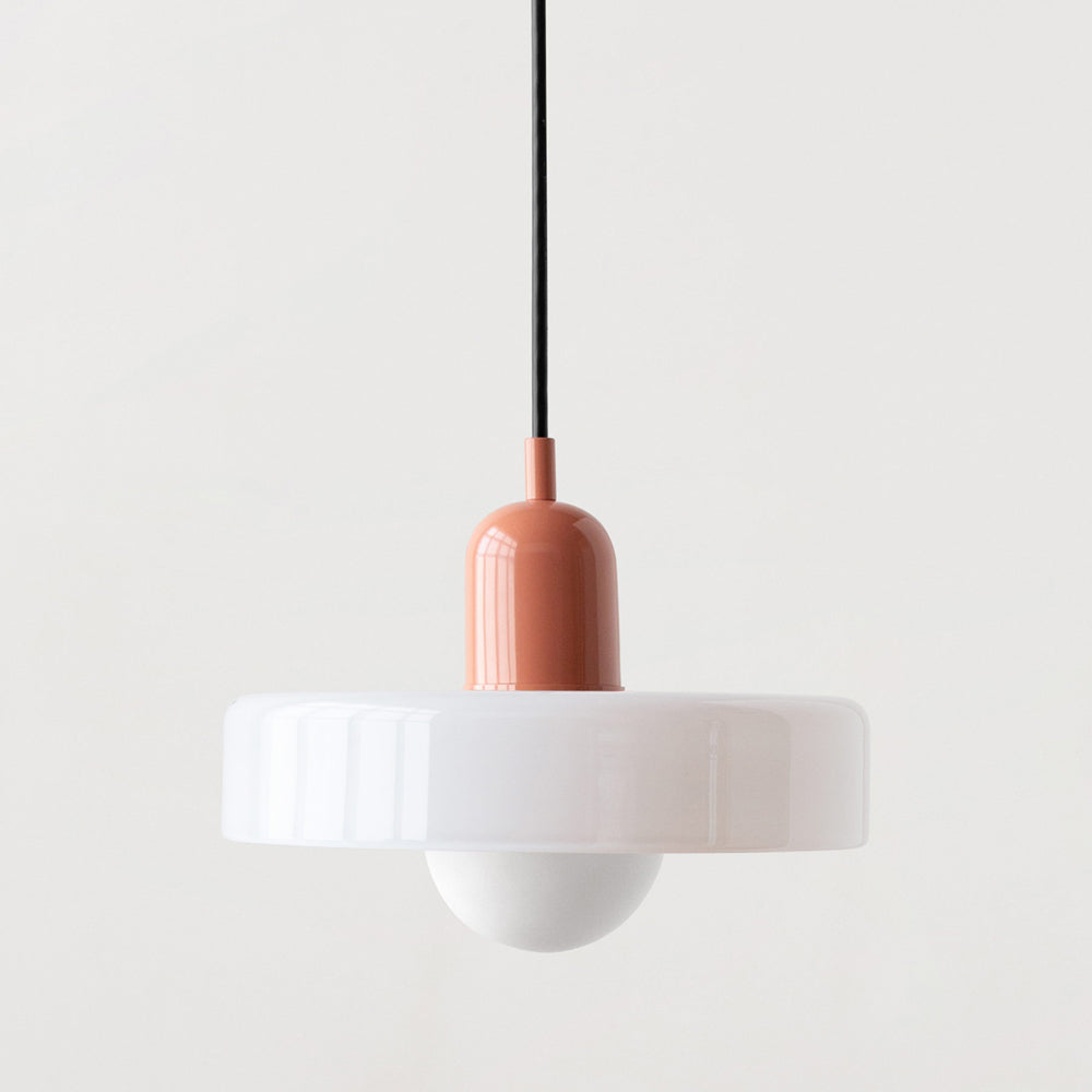 Glass Pendant Light with Metal Fixture