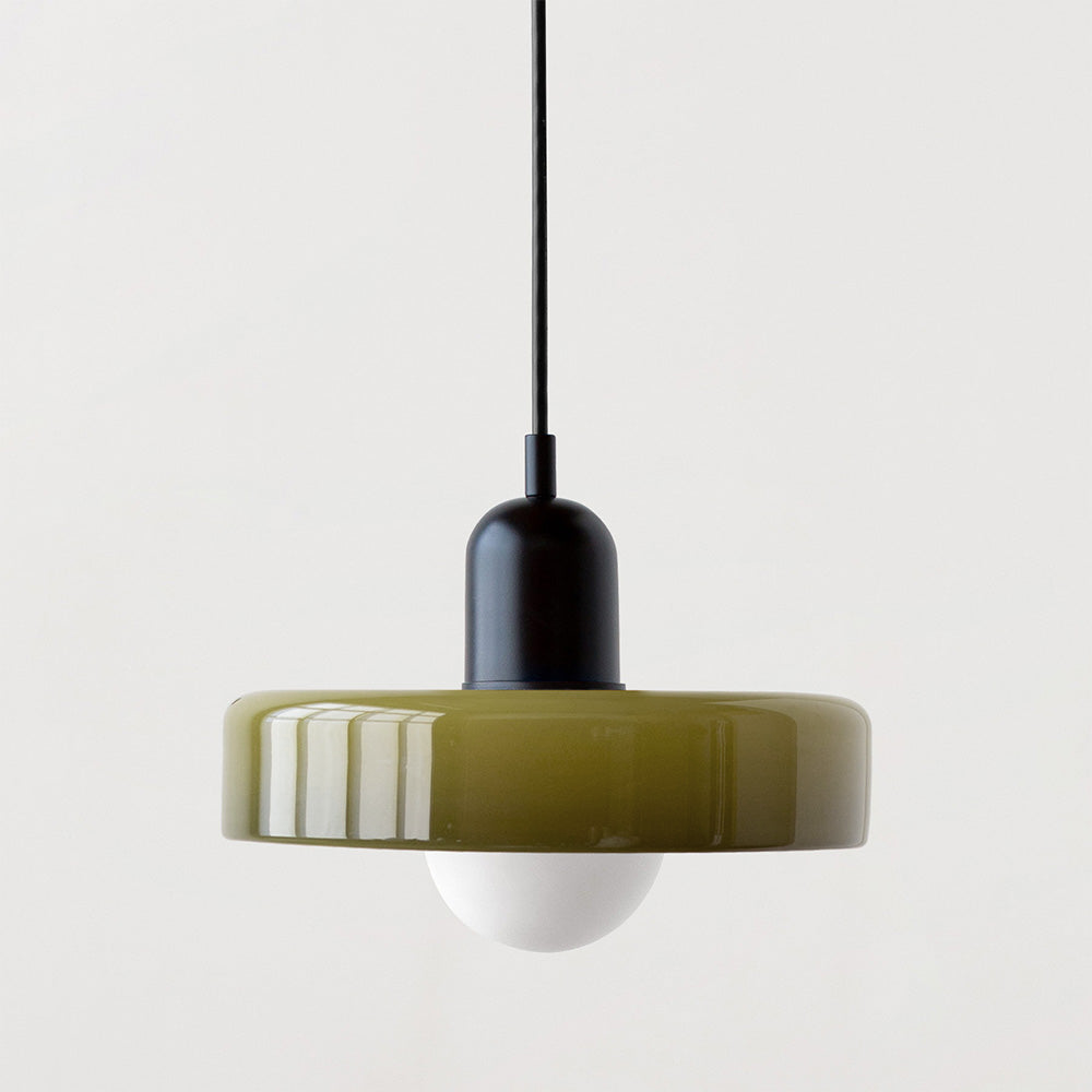Glass Pendant Light with Metal Fixture