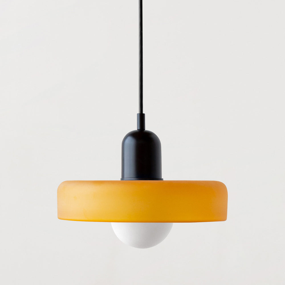 Glass Pendant Light with Metal Fixture