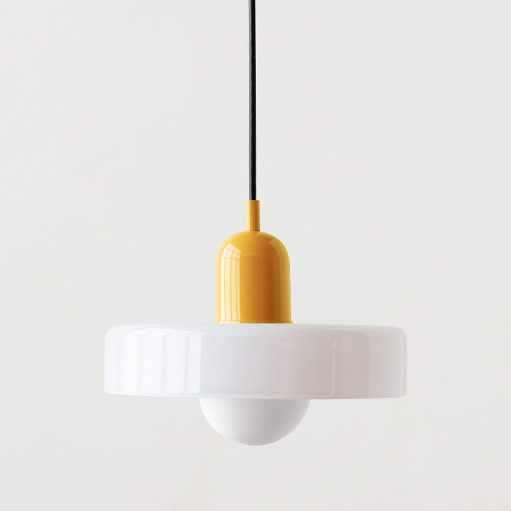 Glass Pendant Light with Metal Fixture
