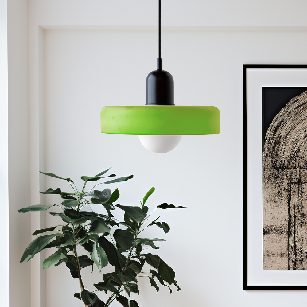 Glass Pendant Light with Metal Fixture