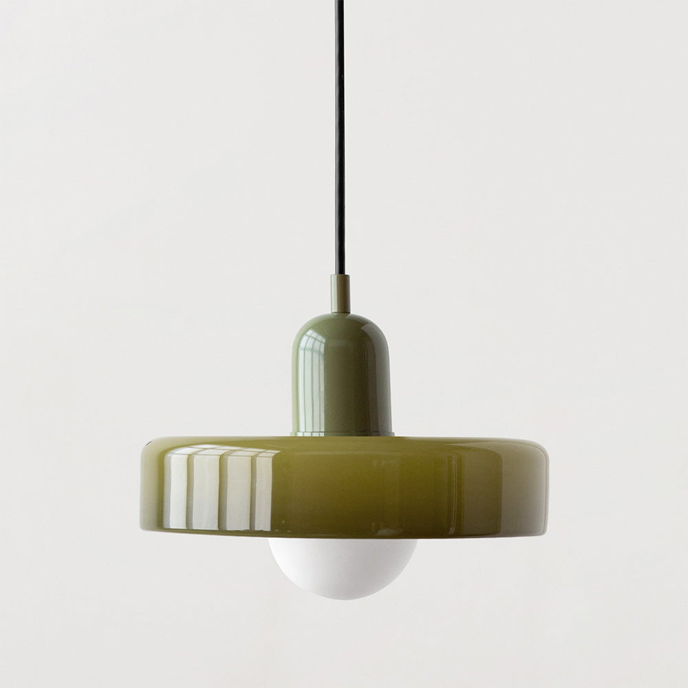 Glass Pendant Light with Metal Fixture