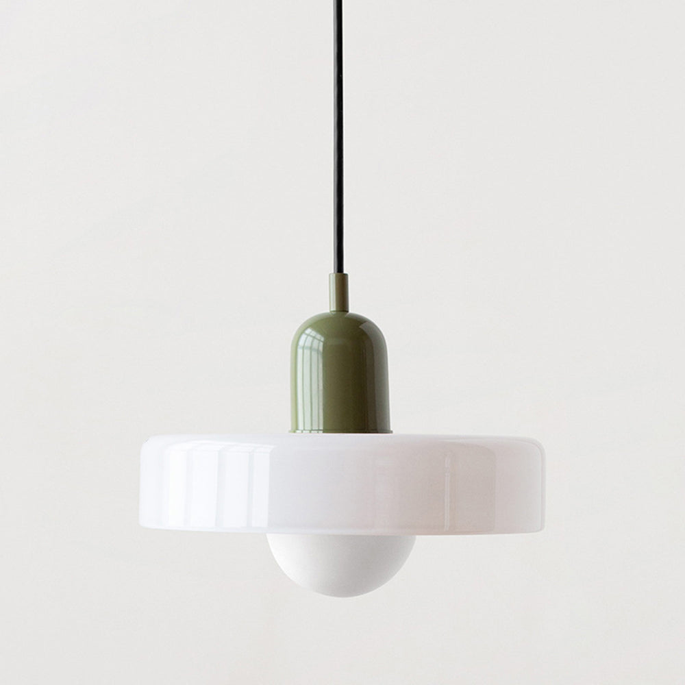 Glass Pendant Light with Metal Fixture