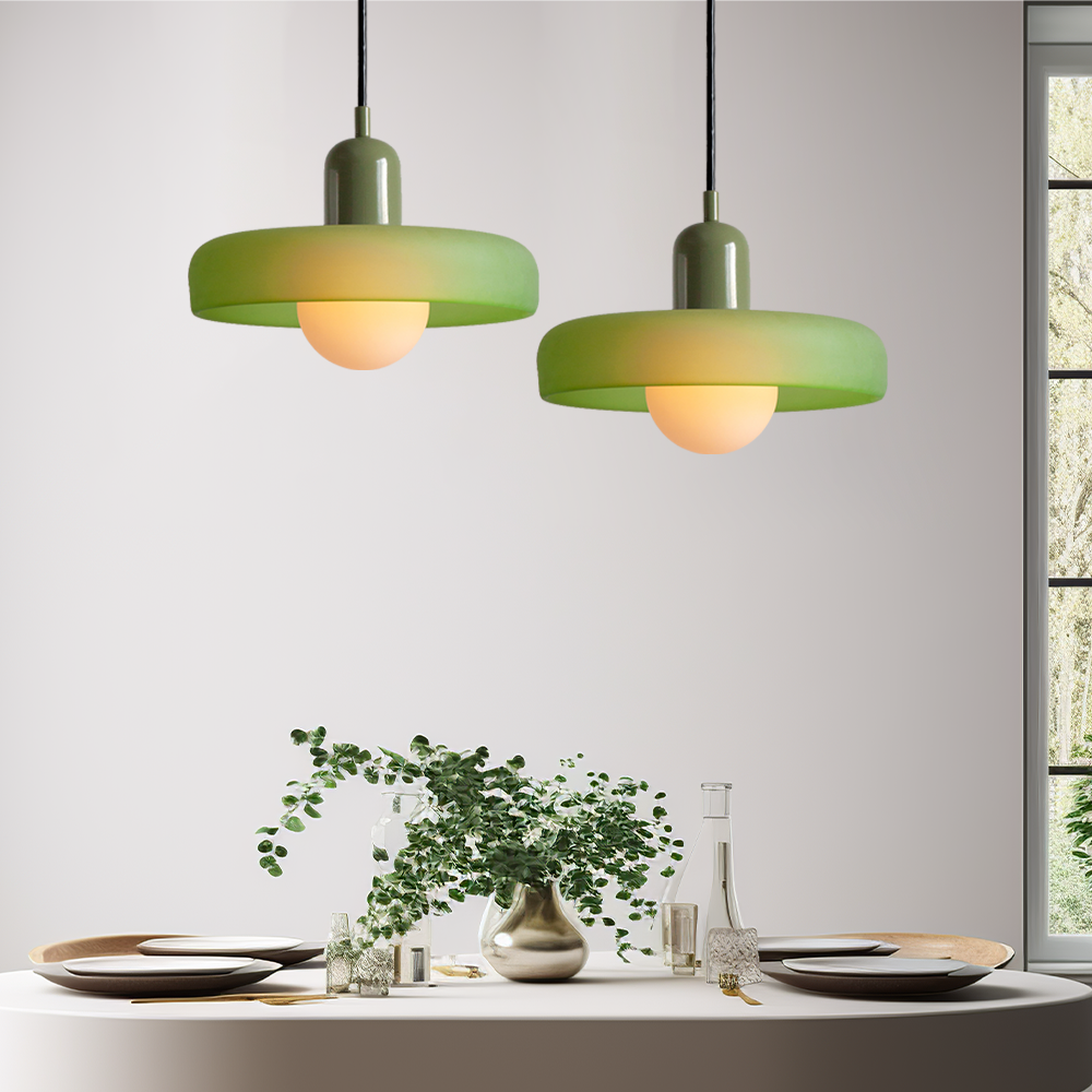 Glass Pendant Light with Metal Fixture
