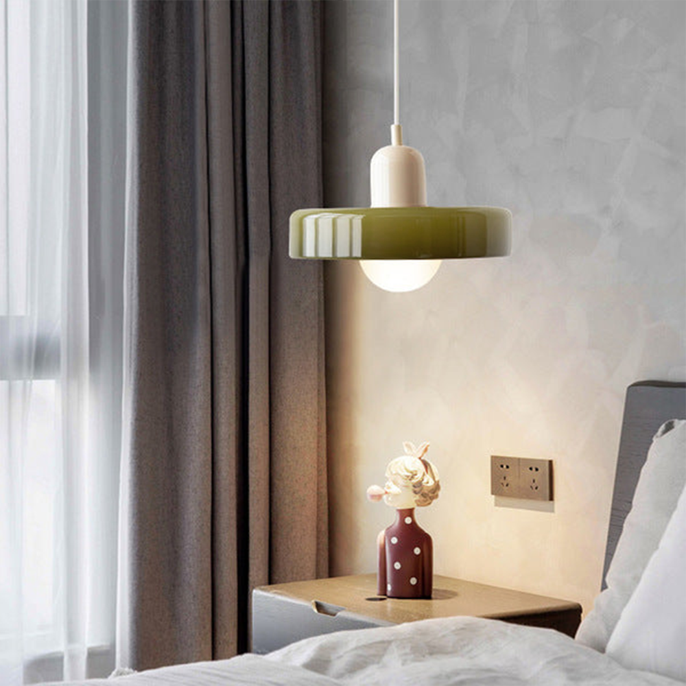 Glass Pendant Light with Metal Fixture