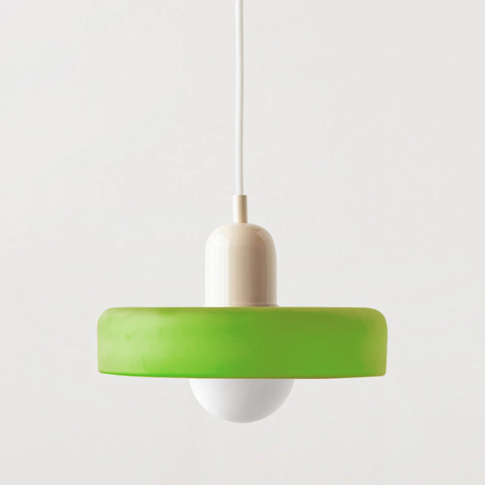 Glass Pendant Light with Metal Fixture