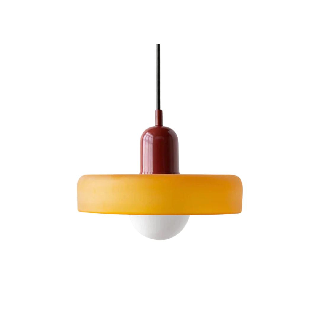 Glass Pendant Light with Metal Fixture