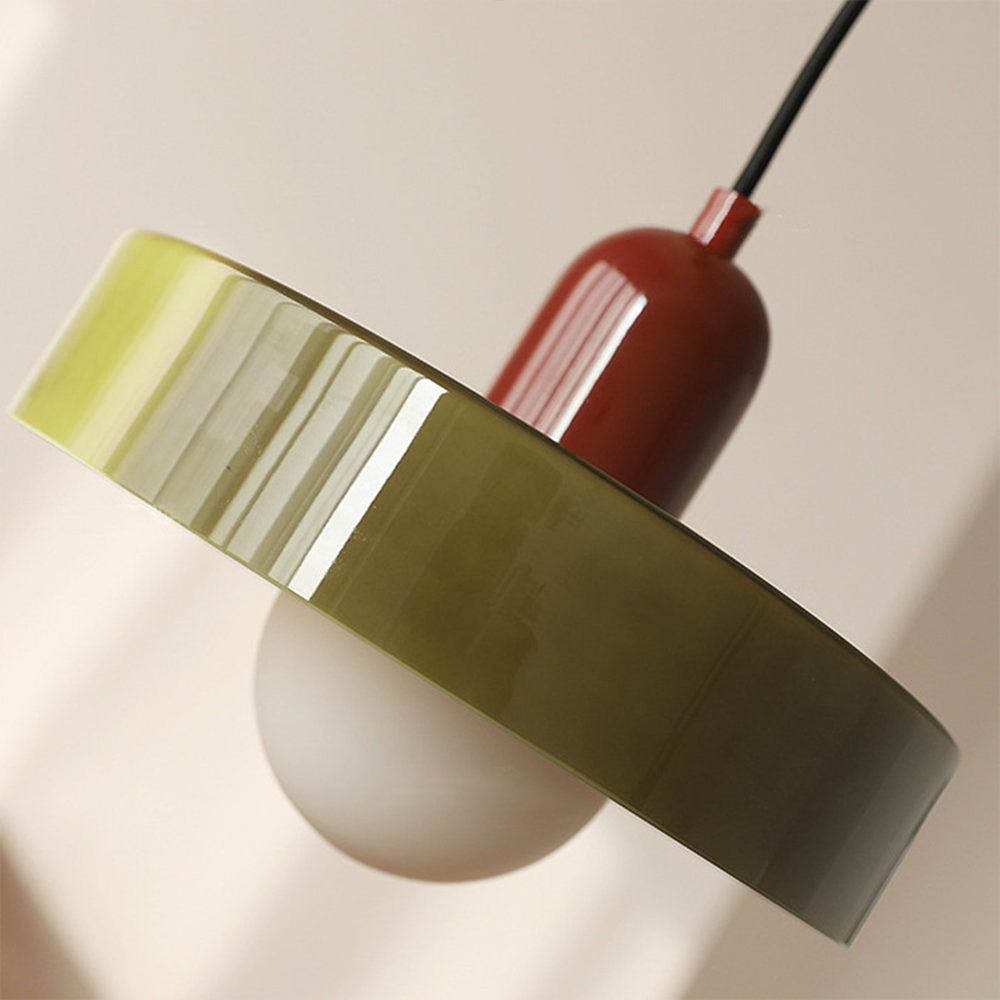 Glass Pendant Light with Metal Fixture
