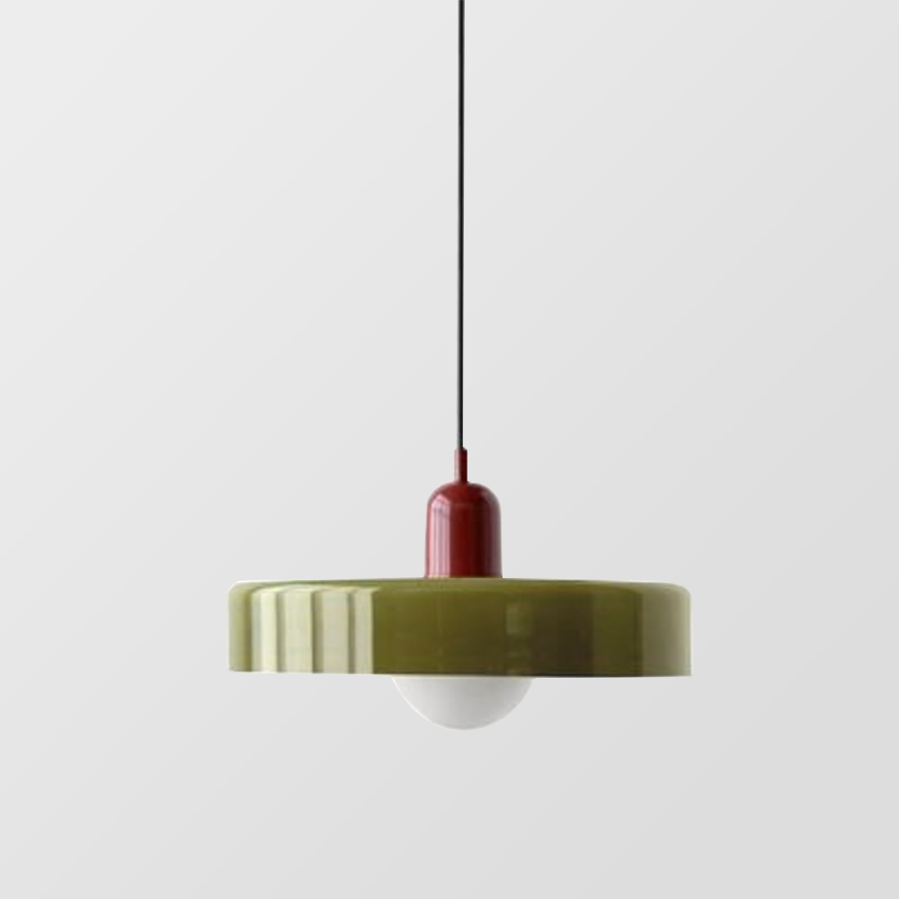 Glass Pendant Light with Metal Fixture
