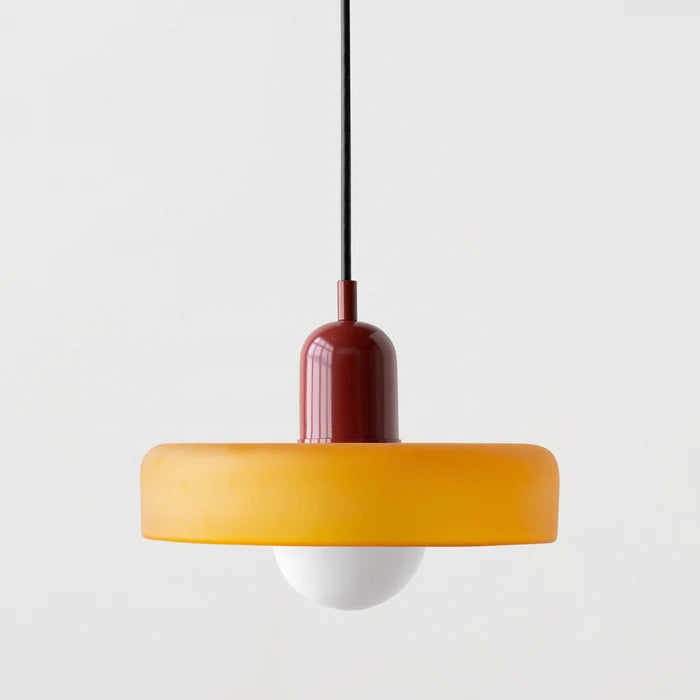 Glass Pendant Light with Metal Fixture