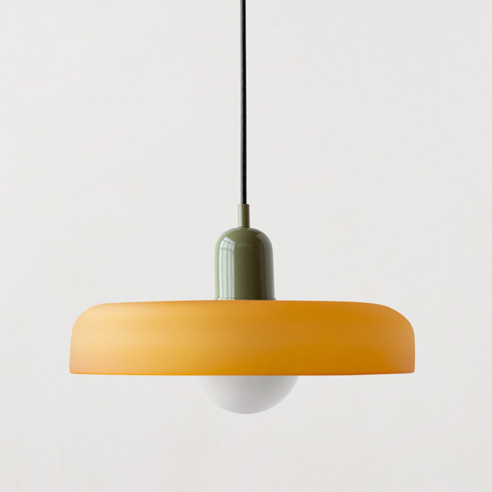 Glass Pendant Light with Metal Fixture