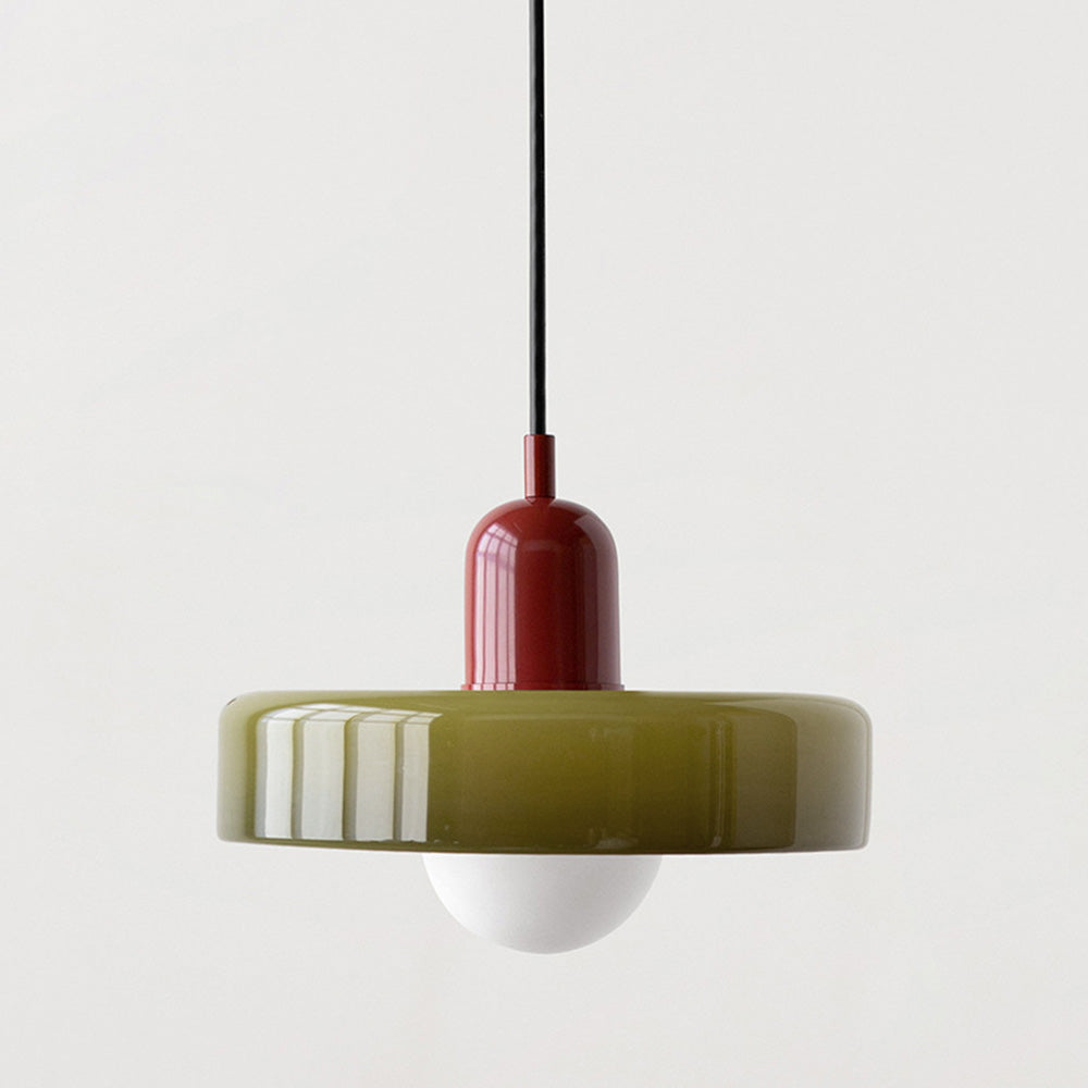 Glass Pendant Light with Metal Fixture