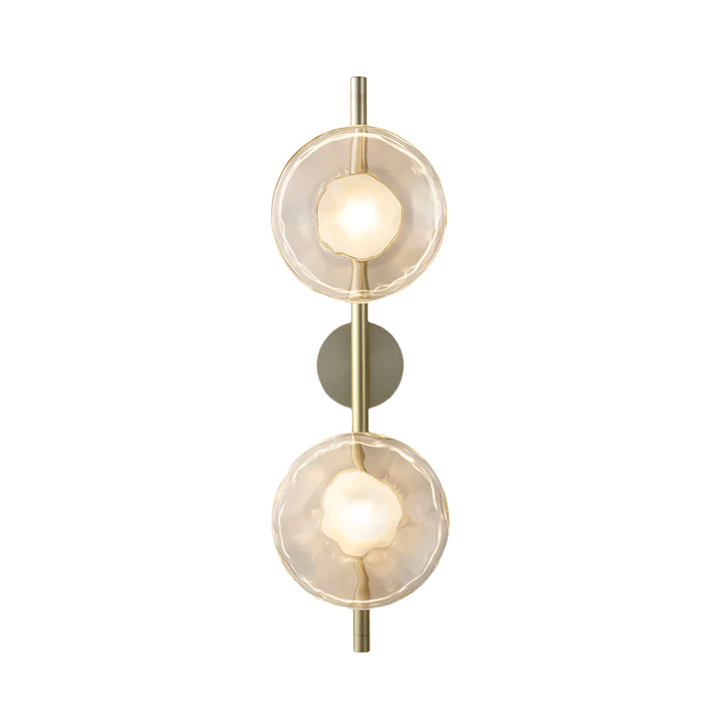 Wall Light Sconce Rippled Glass Cylinder Nordic Bedroom Hallway Living Room