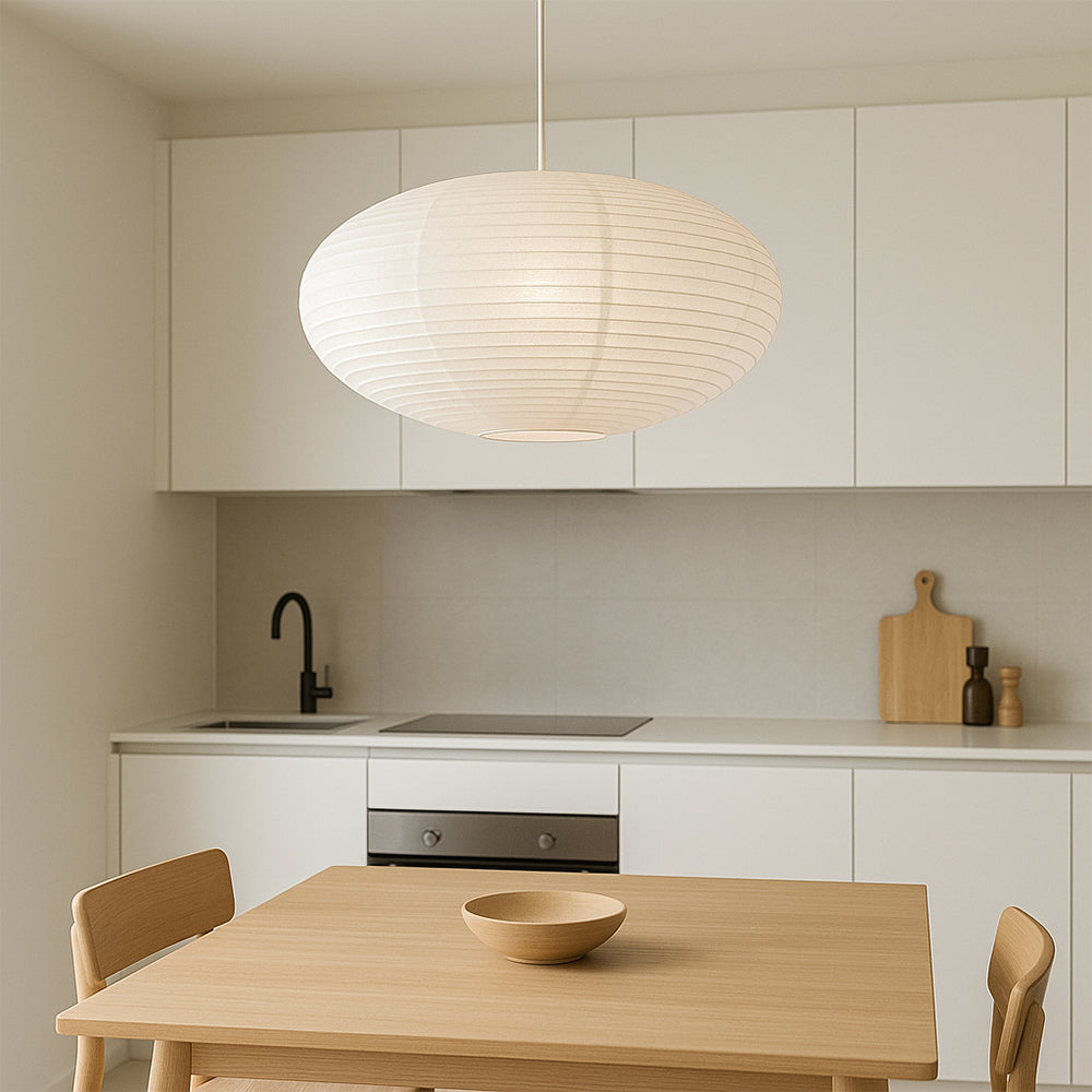 Paper Shade Pendant Light E27 Wabi Sabi for Dining Rooms